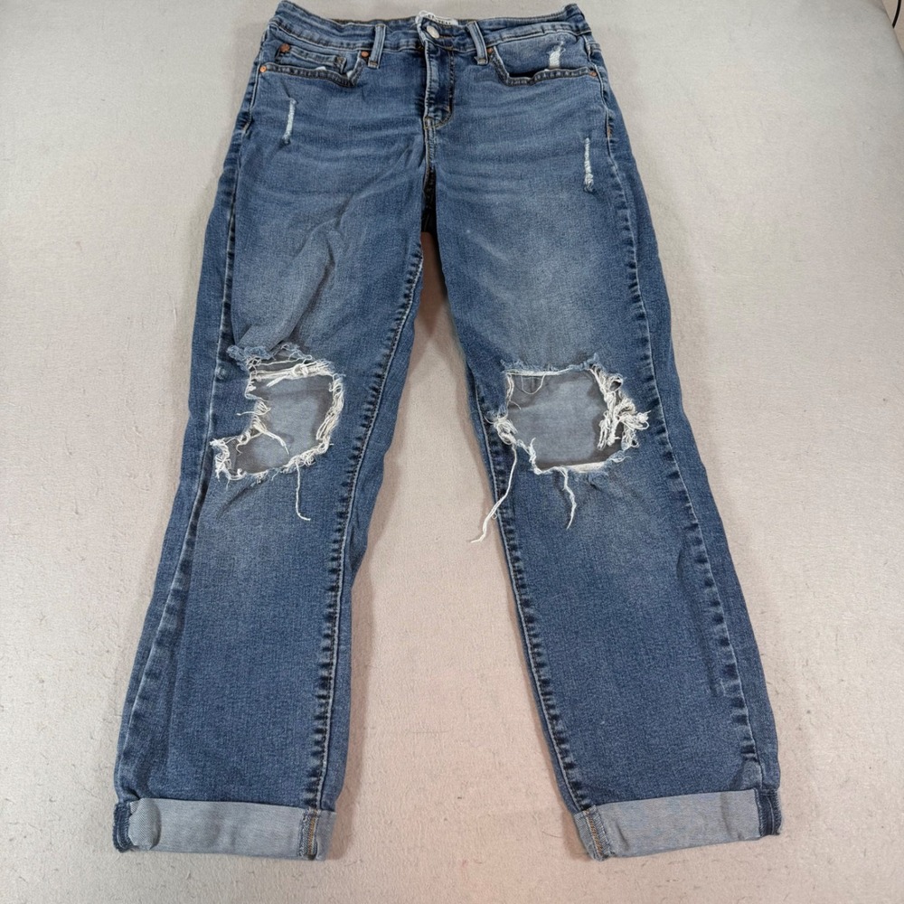 Denizen Levi's Mid Rise Boyfriend Jeans Womens 29 Distressed Cuffed